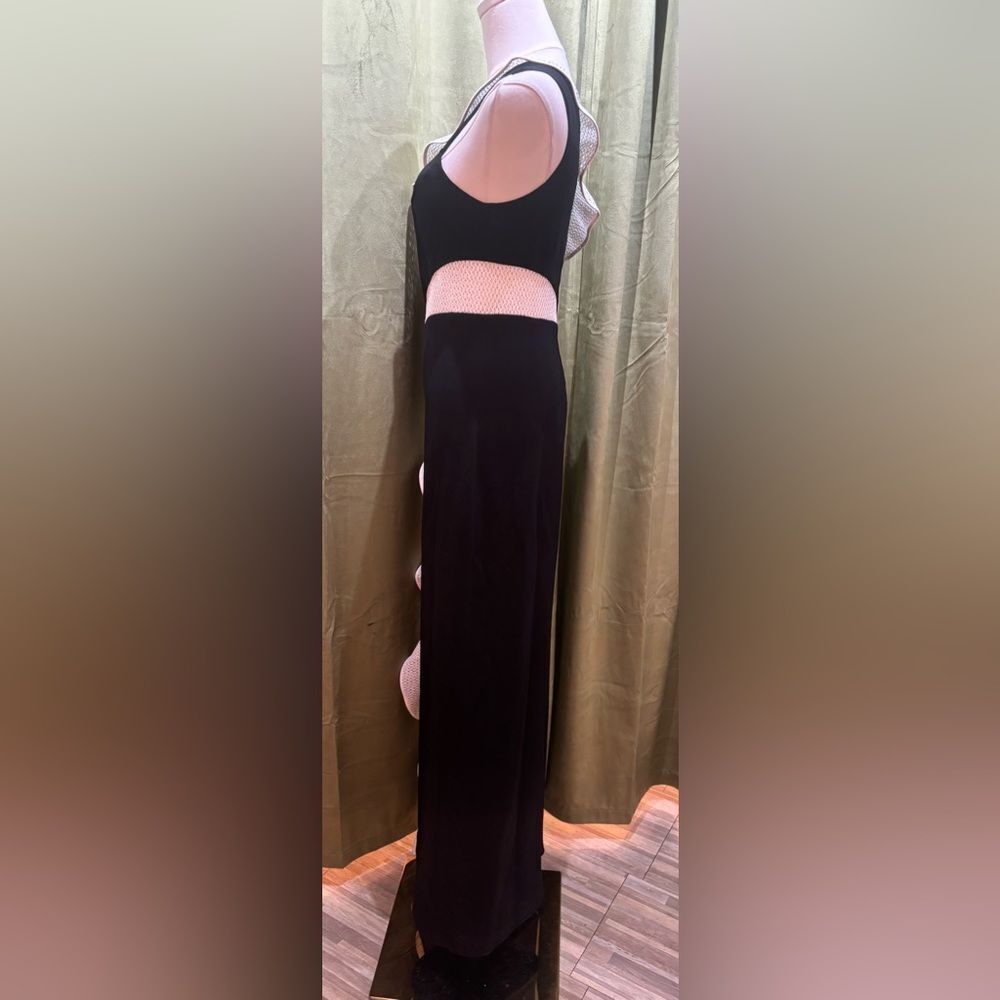 Jonathan Simkhai Black and White ruffle side slit jumpsuit, US4 - Picture 2 of 9